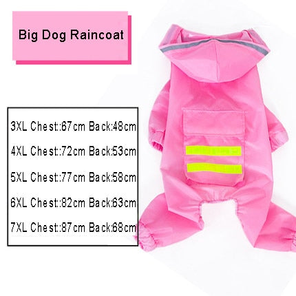 Dog Raincoat Jumpsuit Rain Coat for Dogs Pet Cloak Labrador Waterproof Golden Retriever Jacket