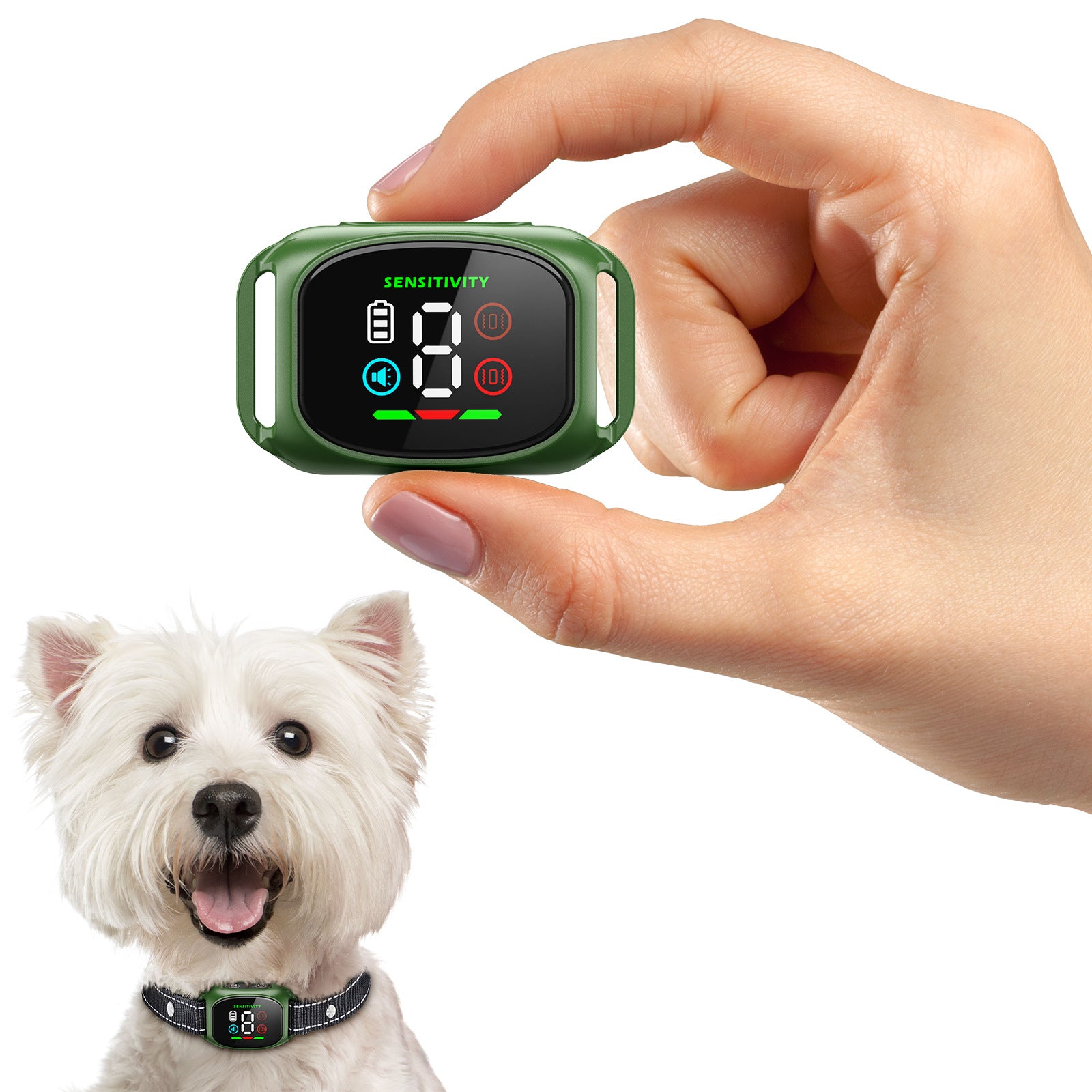 Smart Rechargeable Anti Bark Collar for Dog Vibration 4 Modes 8 Sensitivity IP67 Waterproof for Small Medium Dogs