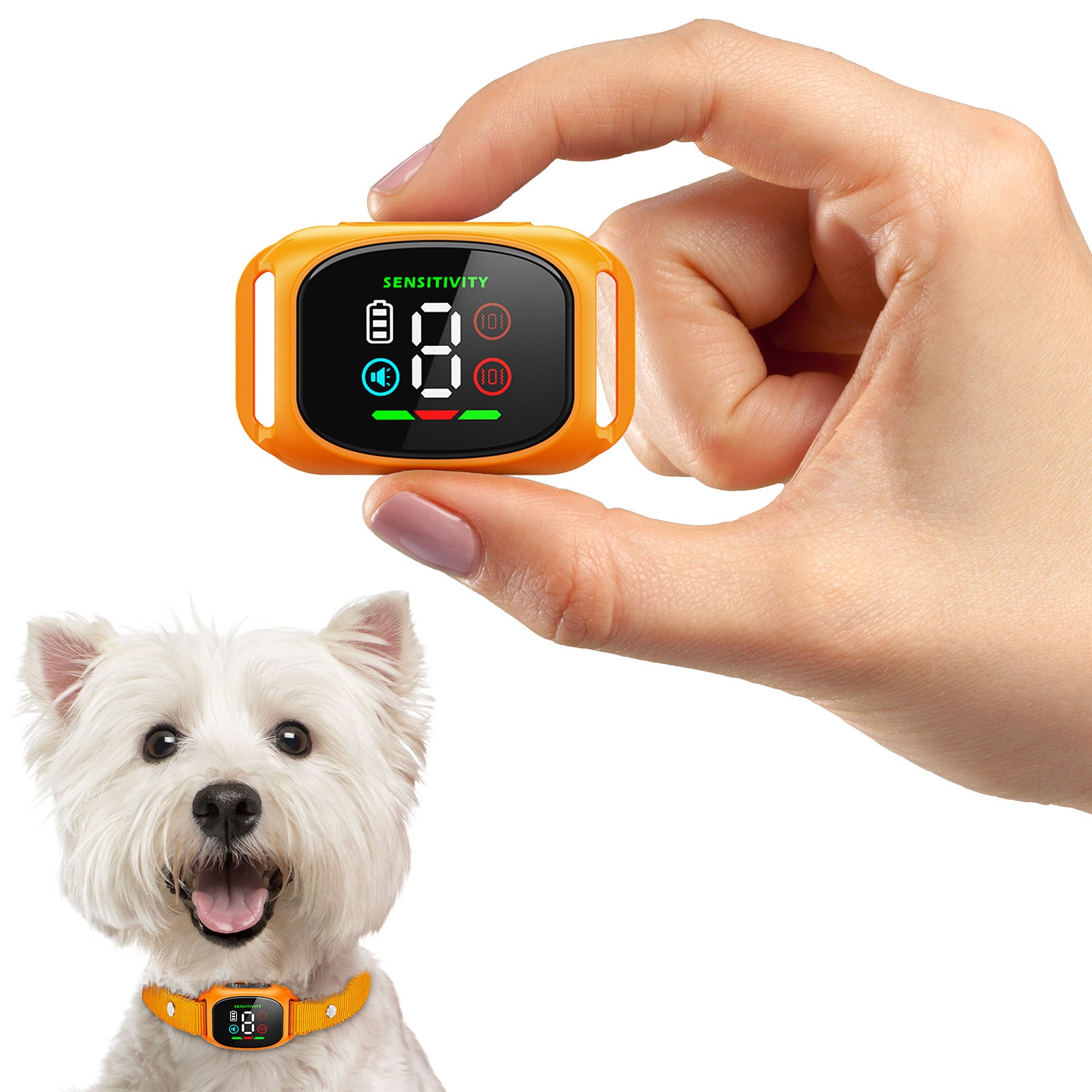 Smart Rechargeable Anti Bark Collar for Dog Vibration 4 Modes 8 Sensitivity IP67 Waterproof for Small Medium Dogs