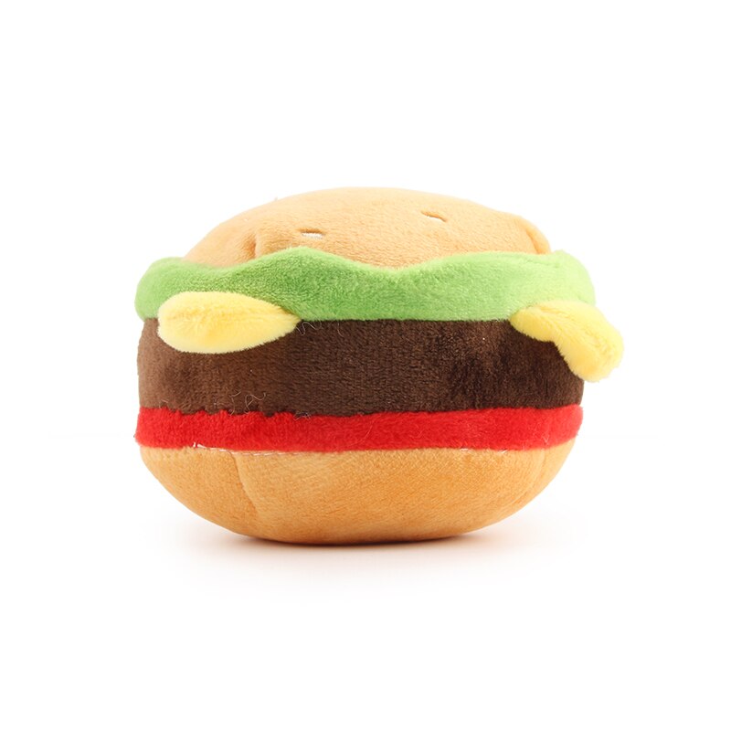 Cute Hamburg Dog Toy BB Plush Pet Toys French Fries Dogs Chew Squeak Toys